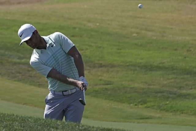Marc Warren plays a shot on his way to a third-round 70 at the Portugal Masters. Photograph: Andrew Redington/Getty Images
