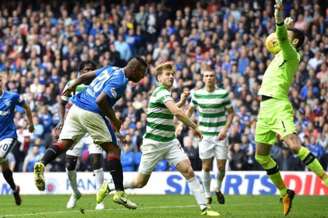 Craig Gordon keeps out Alfredo Morelos' second-half header. Picture: SNS