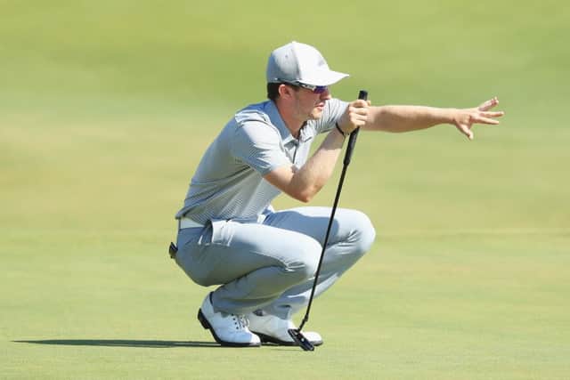 Connor Syme lines up a putt on his way to a bogey-free 67 in the final round of the Portugal Masters. Picture: Getty Images