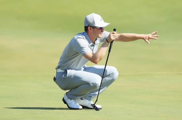 Connor Syme lines up a putt on his way to a bogey-free 67 in the final round of the Portugal Masters. Picture: Getty Images