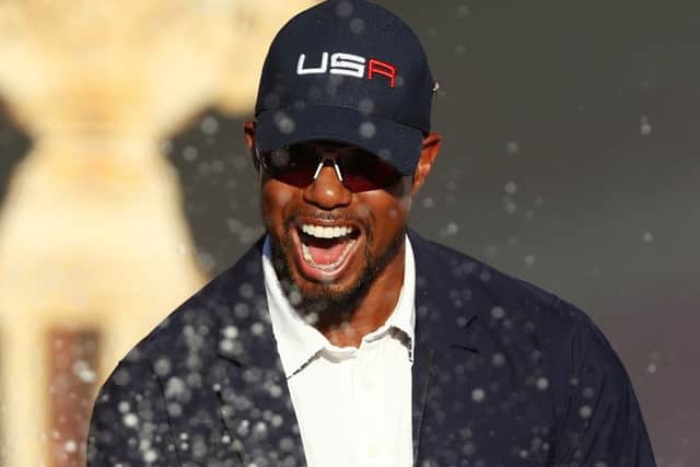 Tiger Woods was a vice-captain at the 2016 Ryder Cup at Hazeltine, helping the US to victory. Picture: Sam Greenwood/Getty Images