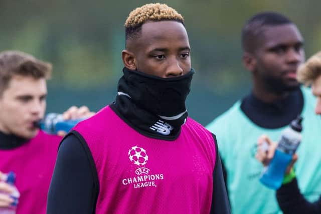 Celtic's Moussa Dembele trains at Lennoxtown before flying out to Brussels. Picture: Paul Devlin/SNS