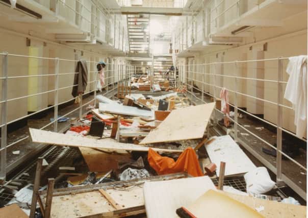 Pictures of the aftermath of the Peterhead prison riot in 1987