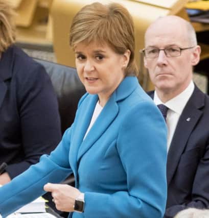 First Minister Nicola Sturgeon at First Ministers Questions (FMQs) in Chambers at the Scottish Parliament. Sept 28 2017