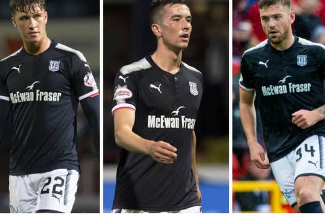 Young trio Jack Hendry, Cammy Kerr and Kerr Waddell have been regular starters for Neil McCann's side. Pictures: SNS Group