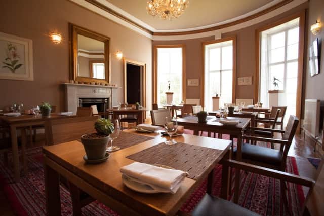 The dining room at Boath House country hotel near Nairn