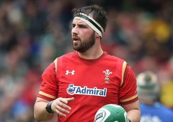 Scott Baldwin in action for Wales. The Ospreys hooker missed his side's Pro14 game with Cheetahs after being bitten by a lion. Picture: Getty Images