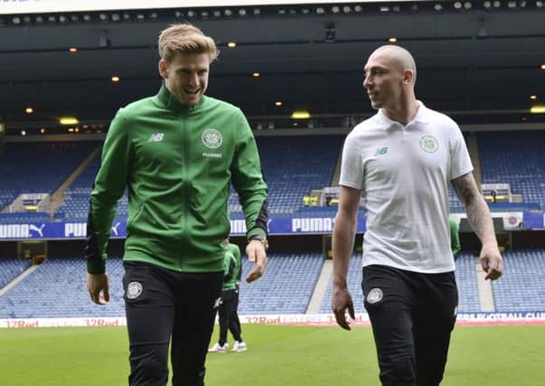 Celtic's Stuart Armstrong and Scott Brown could be out for up to a month. Picture: Craig Williamson/SNS