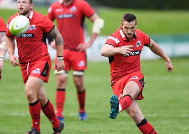 Jason Tovey kicked two first-half penalties and ran in a try for Edinburgh. Picture: Gary Hutchison/SNS/SRU