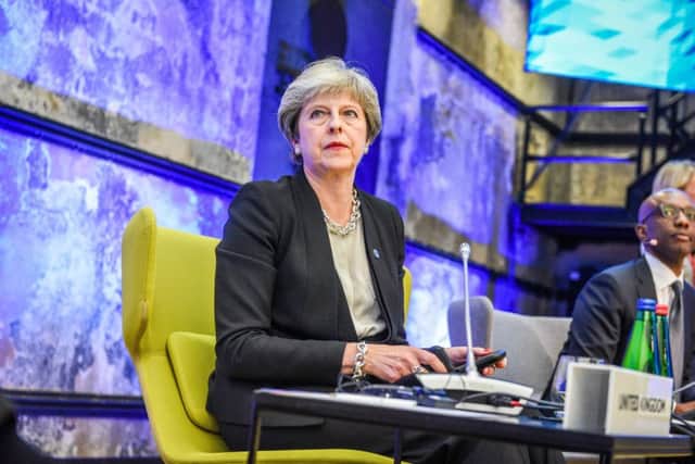 British Prime Minister Theresa May attends a session of the Tallinn Digital Summit during a European Union summit in Estonia. Picture; Getty