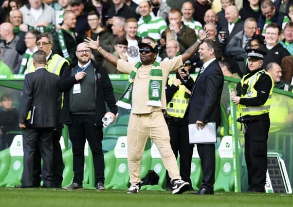 Coolio greets the Celtic support at half time. Picture: SNS GrouP
