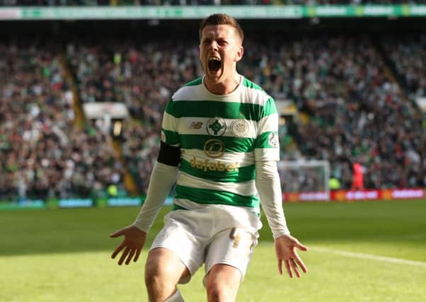 Callum McGregor wheels away after equalising with his second goal of the afternoon to preserve Celtic's unbeaten run. Picture: Getty Images
