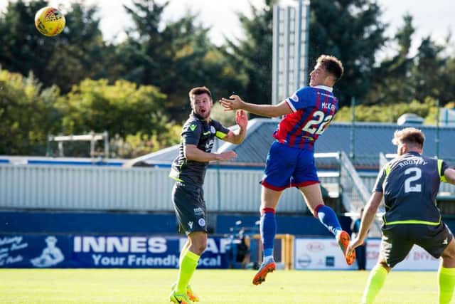 Brad McKay went close with a header in the first half. Picture: SNS Group