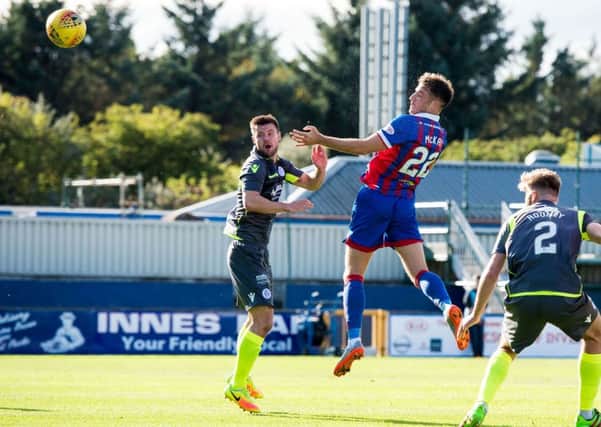 Brad McKay went close with a header in the first half. Picture: SNS Group