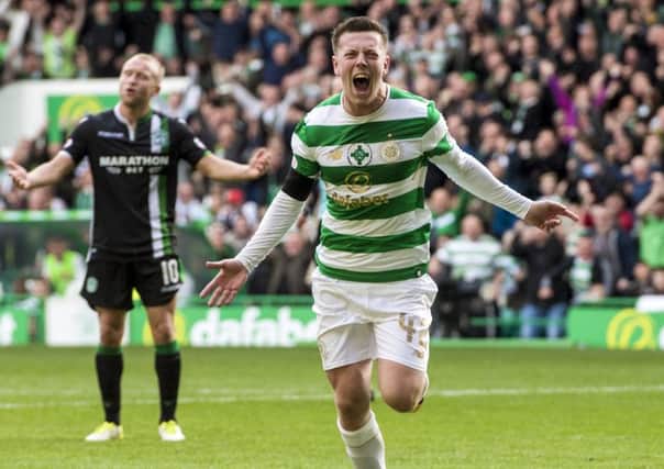 Callum McGregor celebrates his equalising goal for Celtic. Picture: Craig Williamson/SNS