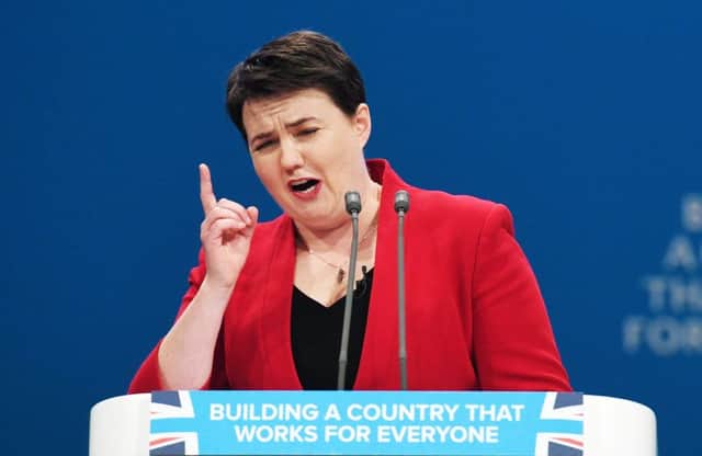 Scottish Conservative leader Ruth Davidson speaks at the party conference in Manchester on Sunday. Picture: PA