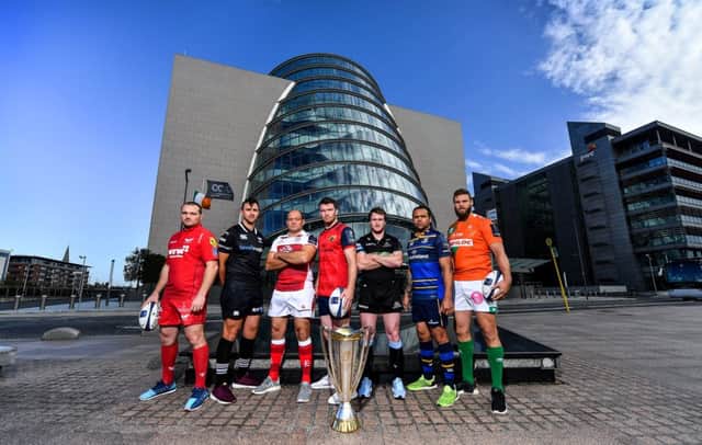 Stuart Hogg, fifth from left, attended yesterday's launch of the European Champions Cup. Picture: Sportsfile via Getty Images)