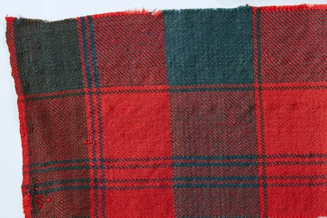 Detail from the Moy Hall plaid which has been secured by the Scottish Tartans Authority. PIC: Contributed.
