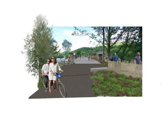 An artists impression of the proposed linear park inspired by New York Citys Highline. Picture: Scottish Canals