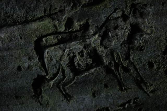 One of the cave carvings which date to around the 7th Century. PIC: Phil Wilkinson/TSPL.