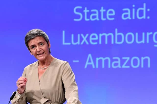 EU Commissioner for Competition Margrethe Vestager addresses a press conference at the European Commission. Picture: AFP/Getty Images