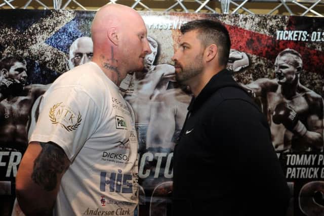 Gary Cornish, left, and Sam Sexton


 will fight for the British heavyweight title at Meadowbank. Picture: Lisa Ferguson