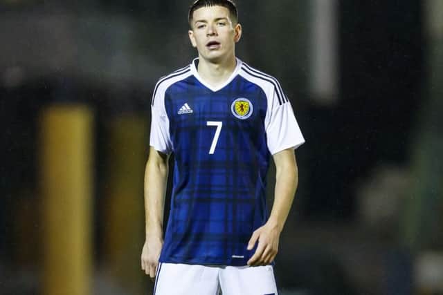 Charlie Gilmour in action for Scotland U19 against France. Picture: Roddy Scott/SNS
