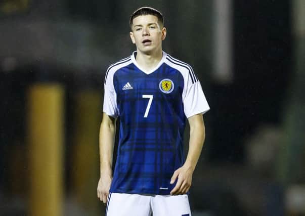 Charlie Gilmour in action for Scotland U19 against France. Picture: Roddy Scott/SNS