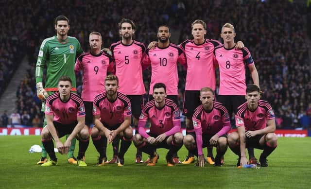 Scotland's starting XI before the match. Picture: SNS