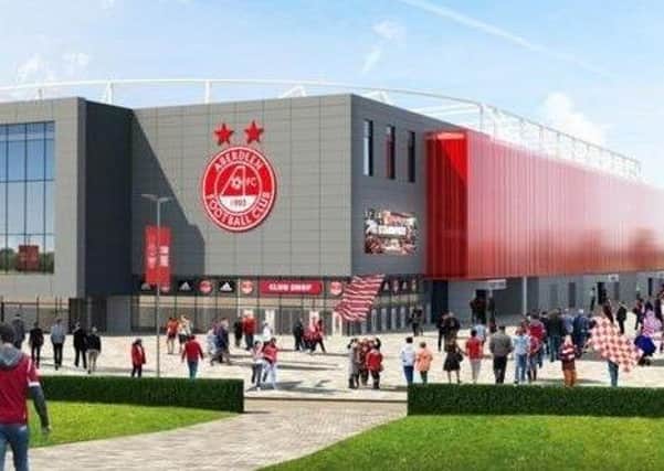 An artist's impression of Aberdeen's proposed new stadium.