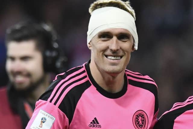 Scotland's Darren Fletcher at full-time against Slovakia. Picture: Craig Williamson/SNS