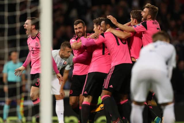 Scotland are aiming to hold on to second place in Group F but only eight of the nine runners-up will make it to the play-offs. Picture: Ian MacNicol/Getty Images