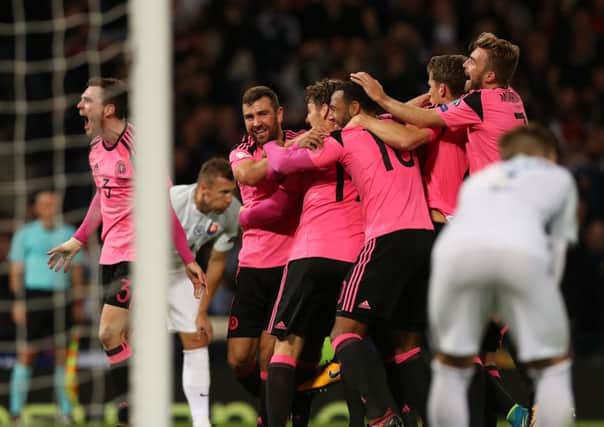 Scotland are aiming to hold on to second place in Group F but only eight of the nine runners-up will make it to the play-offs. Picture: Ian MacNicol/Getty Images