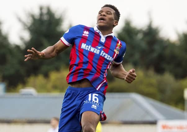Ricky Calder celebrates after making it 2-0 Inverness. Picture: SNS/Sammy Turner