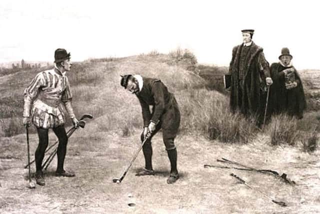 The Sabbath Breakers by J C Dollman details two golfers being caught playing the sport. PIC: Creative Commons.