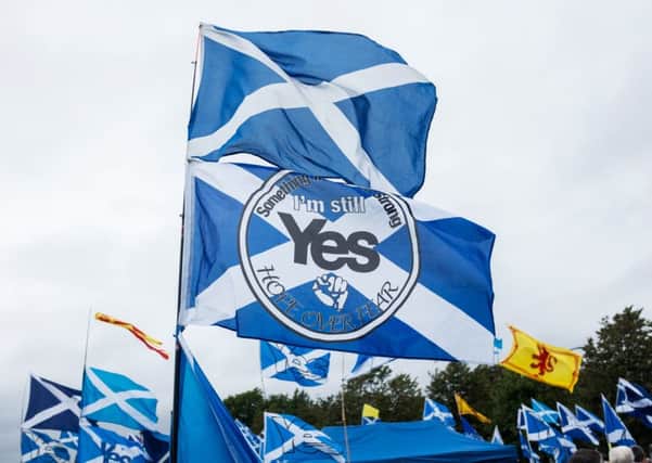 Independence supporters march in Glasgow in September 2016. Picture: John Devlin/TSPL
