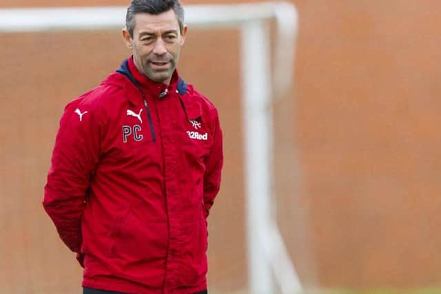 Rangers manager Pedro Caixinha pictured at Auchenhowie. The Ibrox boss has dismissed Gordon Strachan's claims about genetics. Picture: SNS Group