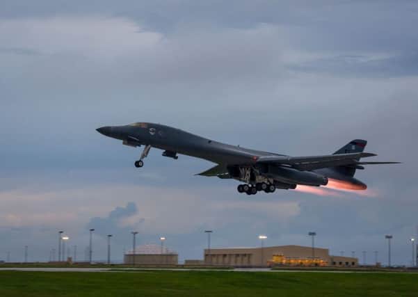 The US flies two supersonic heavy bombers over the Korean peninsula in a fresh show of force against North Korea's nuclear and missile threats. Picture: 

JOSHUA SMOOT/AFP/Getty Images