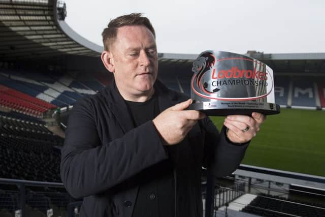 Livingston boss David Hopkin receives the Ladbrokes Championship Manager of the Month Award for September. Picture: SNS