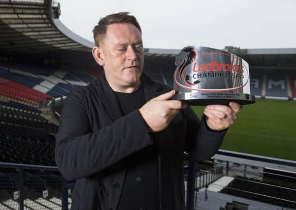 Livingston boss David Hopkin receives the Ladbrokes Championship Manager of the Month Award for September. Picture: SNS