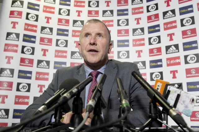 SFA chief executive Stewart Regan addresses the media. Picture: Craig Foy/SNS
