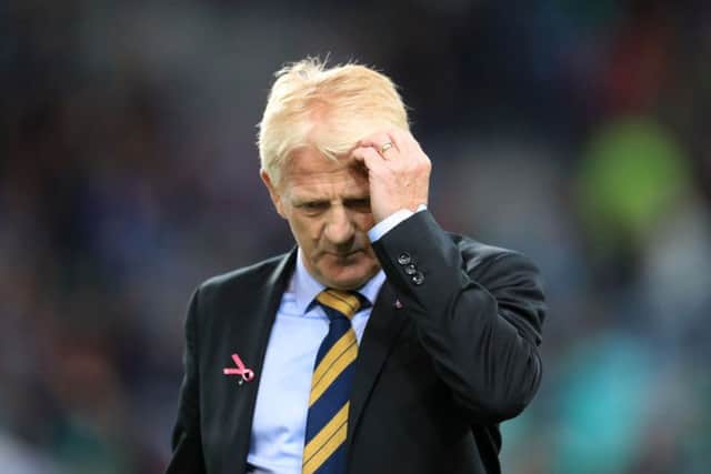 Gordon Strachan after the final whistle in Ljubljana. Picture: Adam Davy/PA Wire