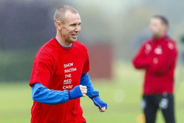 Rangers striker Kenny Miller in training on Wednesday. Picture: SNS