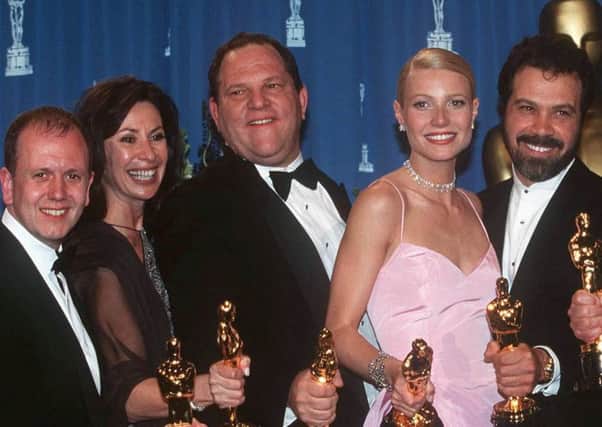 Harvey Weinstein, third left, at the Oscars awards ceremony in 1999. Photograph: Rex/Shutterstock