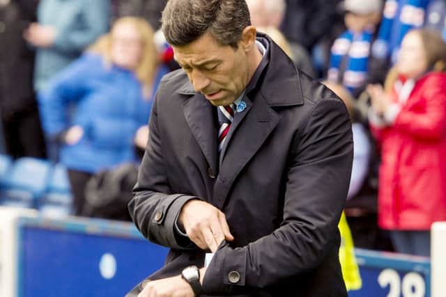 Time please: Pedro Caixinha wants to see the ball in play. Photograph: Alan Harvey/SNS