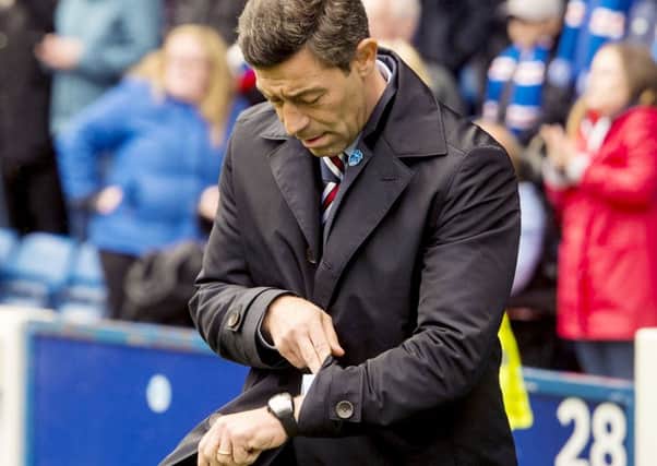 Time please: Pedro Caixinha wants to see the ball in play.  Photograph: Alan Harvey/SNS