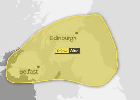 Met Office weather warning for Tuesday 17 October. Picture: Met Office