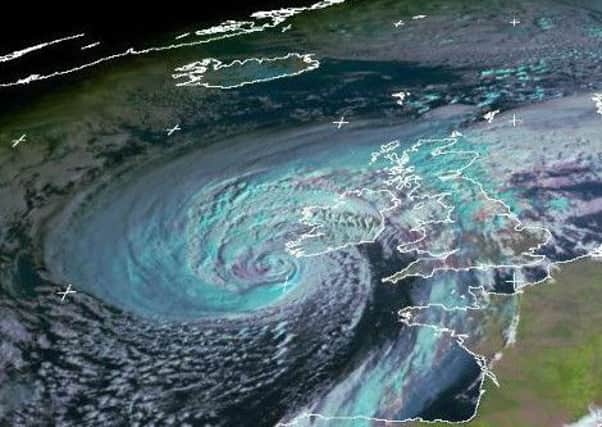 Storm Ophelia seen from the Meteosat satellite captured by the University of Dundee Satellite Receiving Station at 9:00 GMT November 16 Picture: SWNS