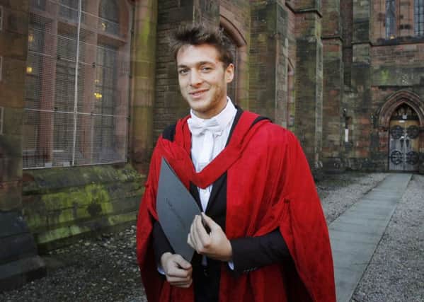 Singer Paolo Nutini receives an honorary doctorate from the University of the West of Scotland(UWS), at the Thomas Coats Memorial Baptist Church in his hometown of Paisley, Renfrewshire in Scotland.