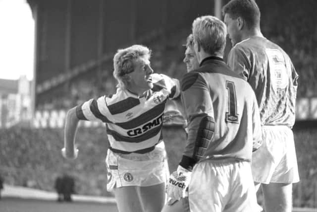Frank McAvennie confronts Chris Woods as Graham Roberts and Terry Butcher look on. Picture: Donald MacLeod